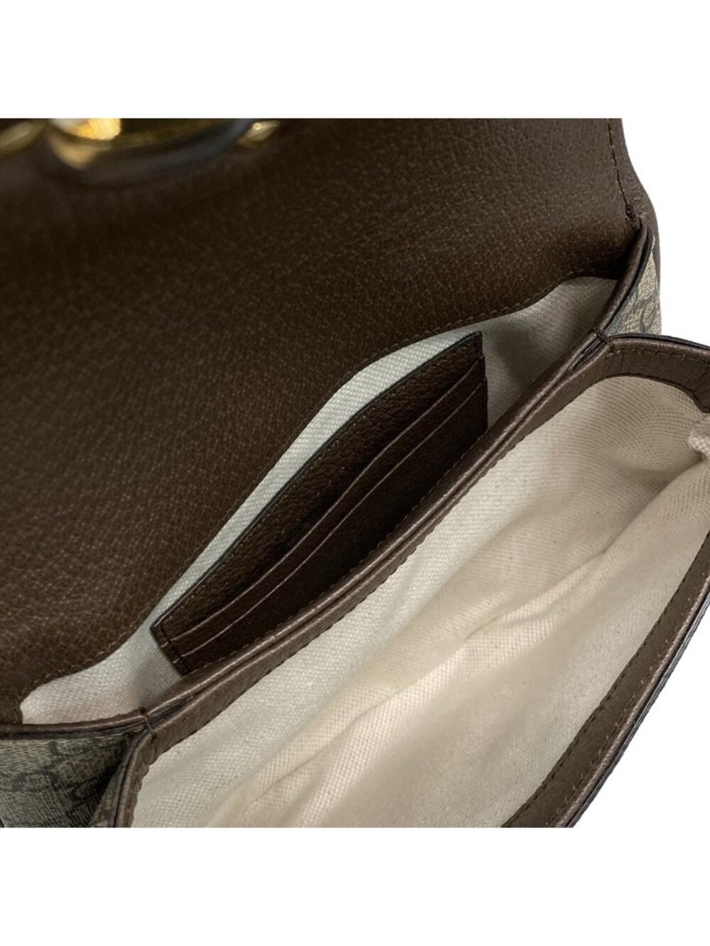 ★SOLD★ Gucci Waist Pouch Interlocking GG Plus Supreme Dark Brown Beige Leather - Picture 7 of 15